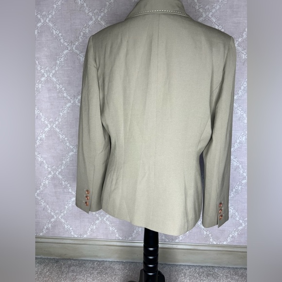 Anne Klein Suit Blazer Light Beige Women's Size 12P Three Button Career Wear Jac - Picture 7 of 13